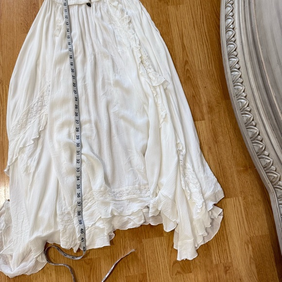 Free People Beach Bliss Maxi Dress Ivory Boho Cottagecore Peasant NWT Sz S - Picture 13 of 15